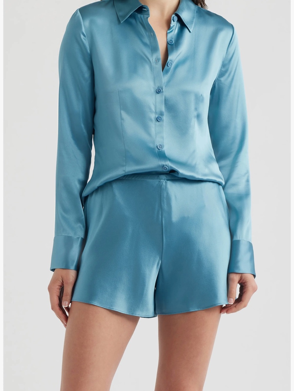 Reformation Raya Silk Button-Up Shirt